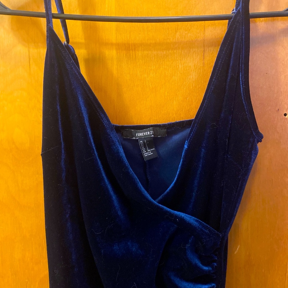 Forever 21 Navy Blue Velvet Dress
